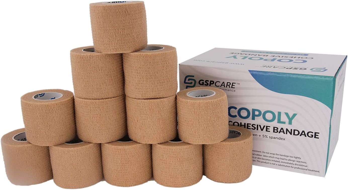Self Adherent Cohesive Wrap Bandages Wrap 12 Count 2" X 5 Yards,Self Adhesive Non Woven Bandage Rolls,Fda Approved?Skin Color?