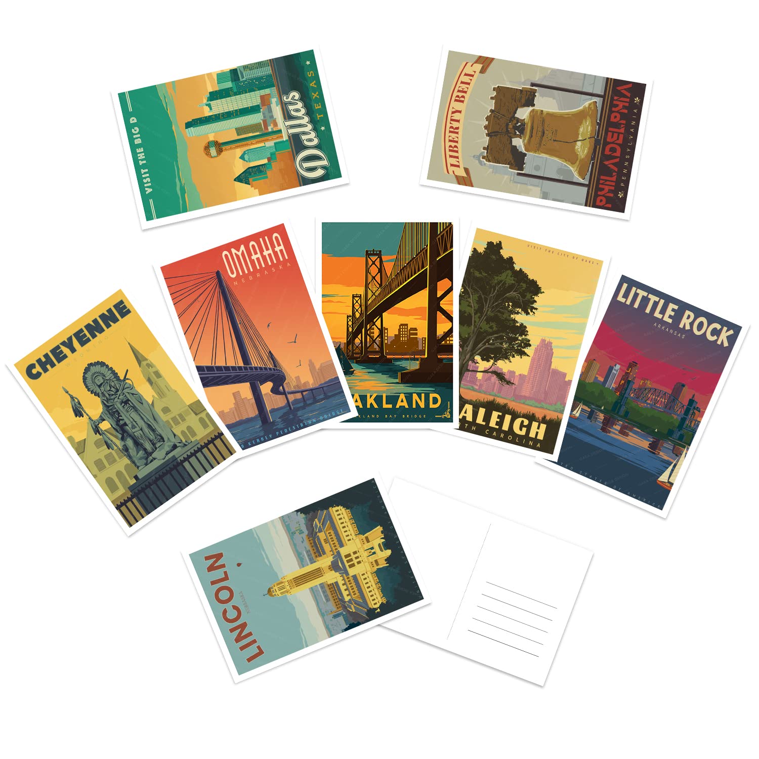 Aazon.co : Los Angeles Aerican City Vintage Postcards 9pc/Set U.S...