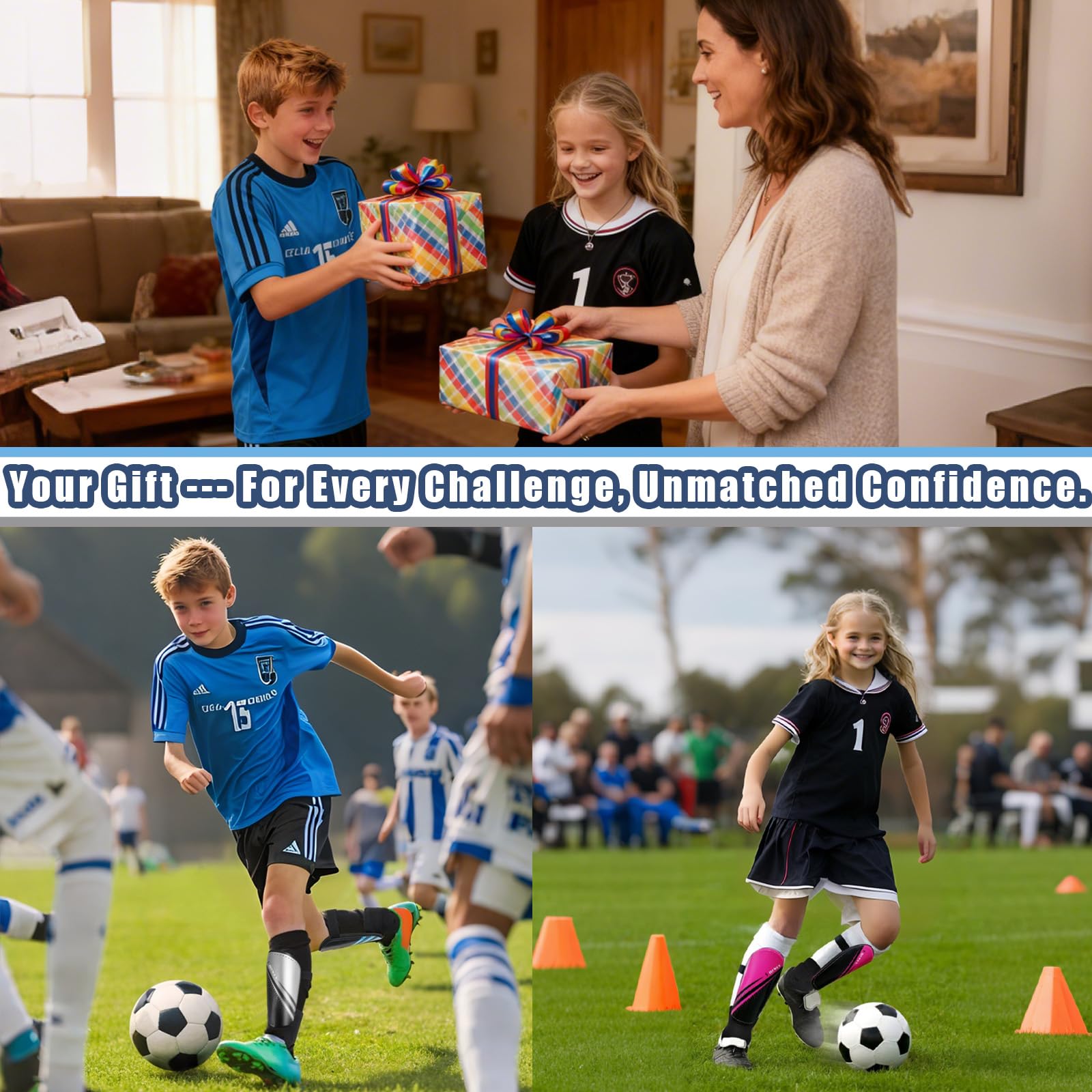 newox Parastinchi da calcio per ragazzi - Protezione per ragazze Parastinchi Calcio Gioventù - Parastinchi da calcio per bambini 3-16 anni Ragazze Ragazzi Bambino Bambino Rosa L