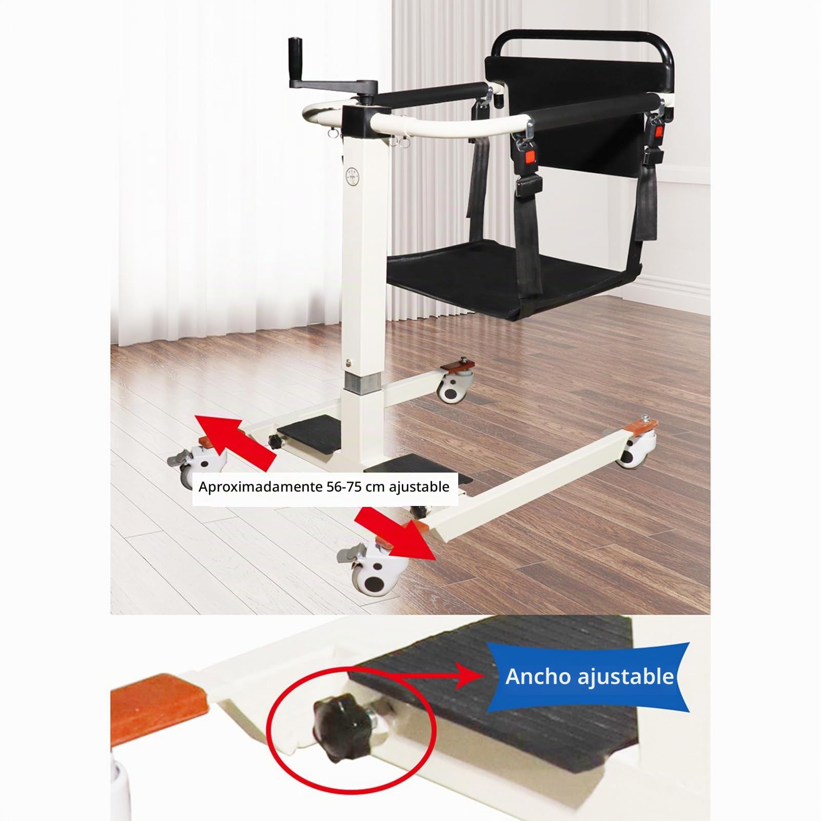 LXURY Silla Elevadora de Pacientes para Traslado, Elevador de Sillas para Discapacitados, Elevador de Pacientes Portátil, para Pacientes Ancianos Discapacitados de Cuerpo Completo