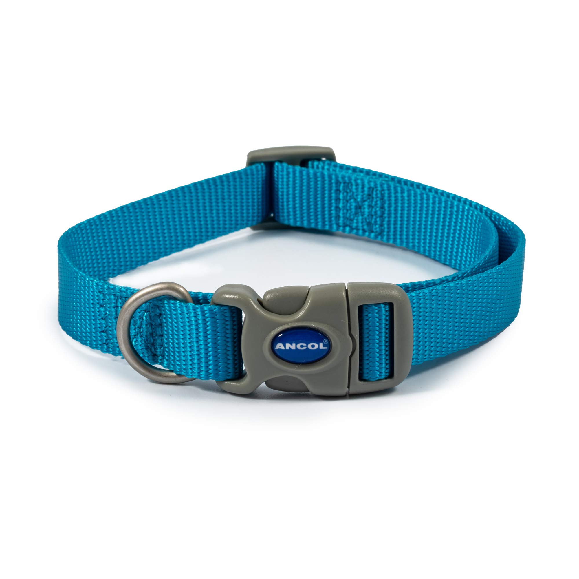 Ancol Viva Quick Fit Adjustable Dog Collar - Blue - Durable Weatherproof Poly Weave Pet Neckband - 20-30cm Size 1-2
