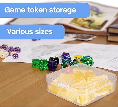 Miniatura 5 de 32 unidades de tamaño mixto transparentes para fichas de juego, contenedores de almacenamiento de juegos de mesa, cajas de almacenamiento de