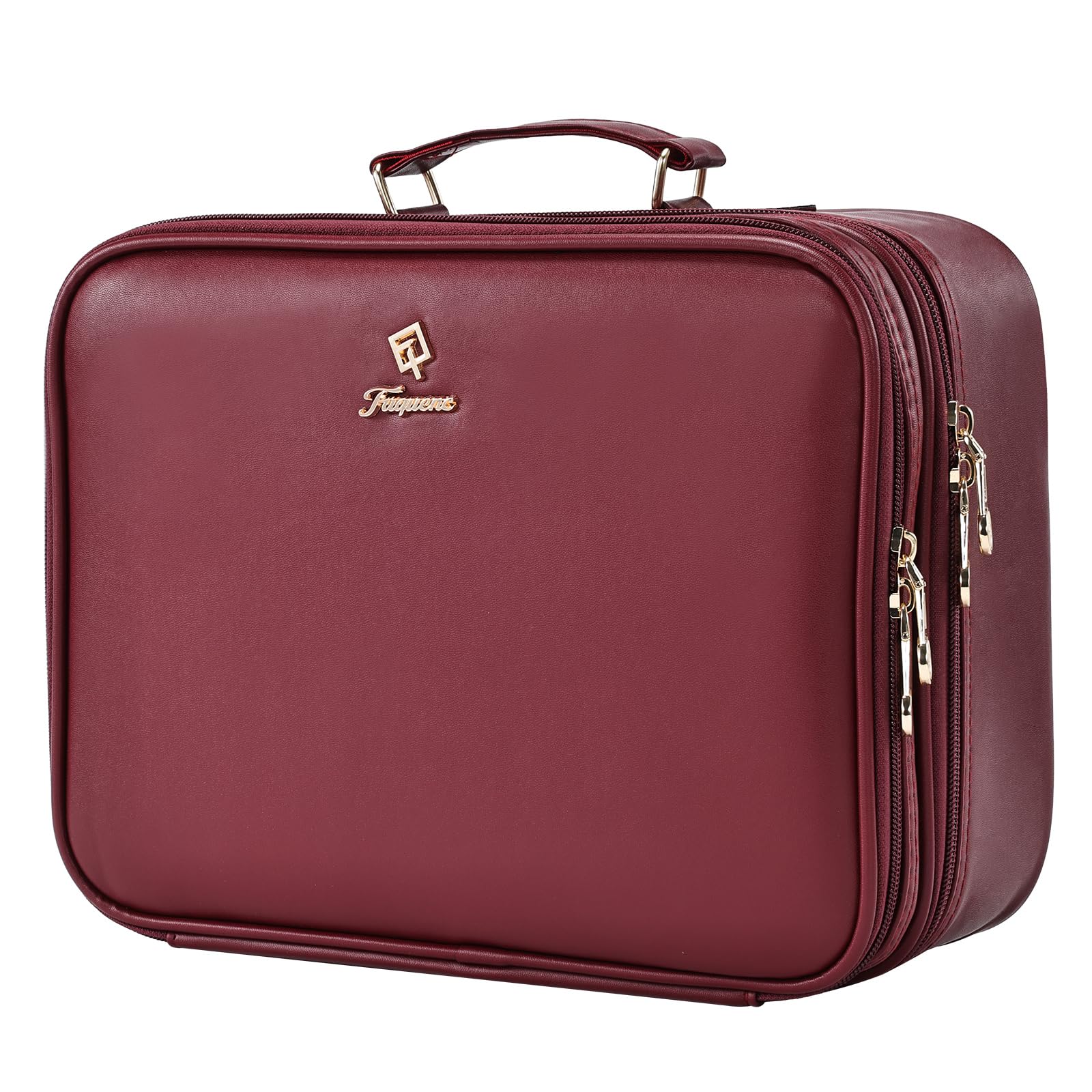 Makeup Bag with LED Lighted Mirror 12.2 IN Cosmetic Train Case Double Layer