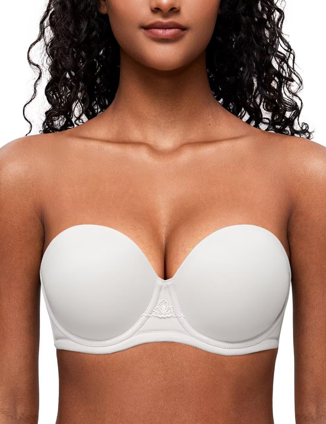 Deyllo Women's Strapless Bra Padded Cup Plus Size Multiway Bras Underwire Support