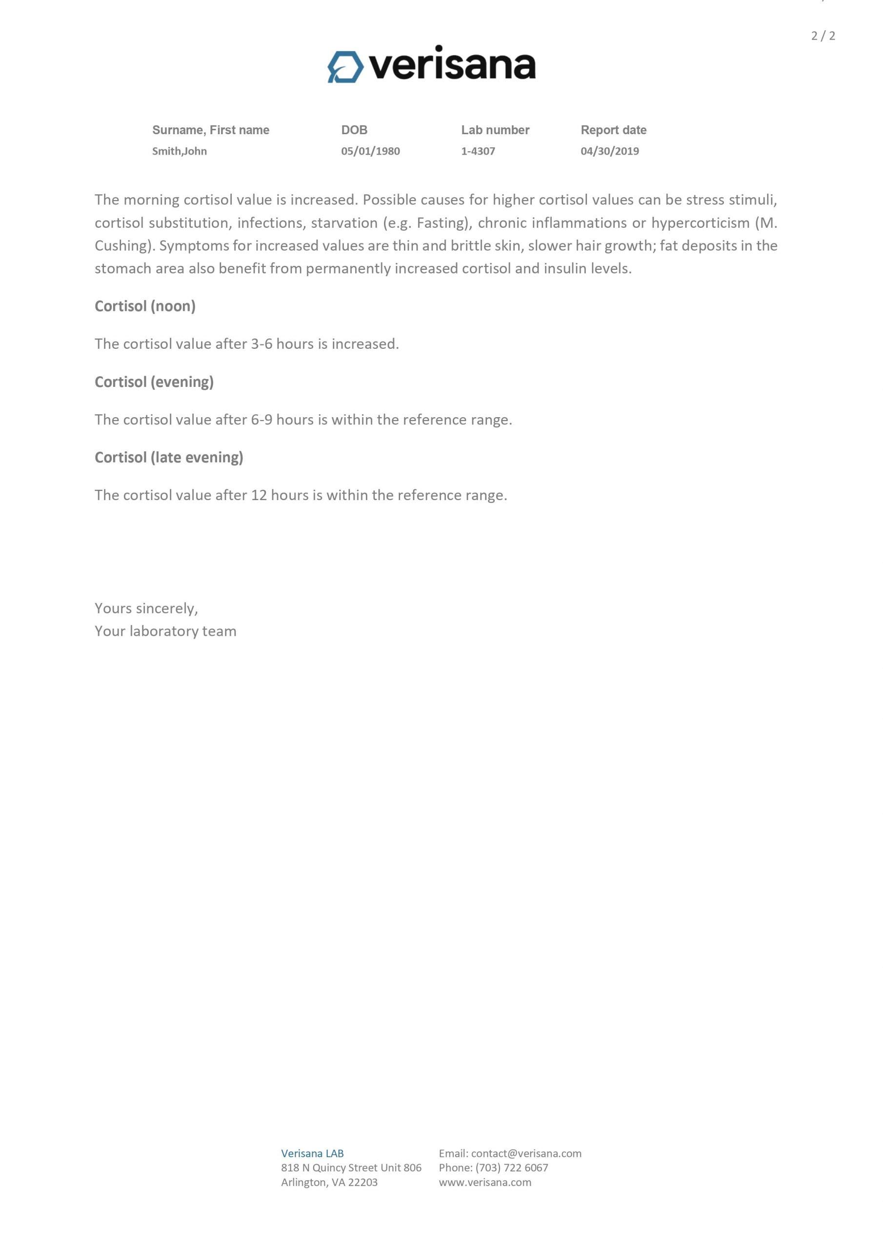 Daily Cortisol Test Saliva Test Kit for Diurnal Cortisol Levels