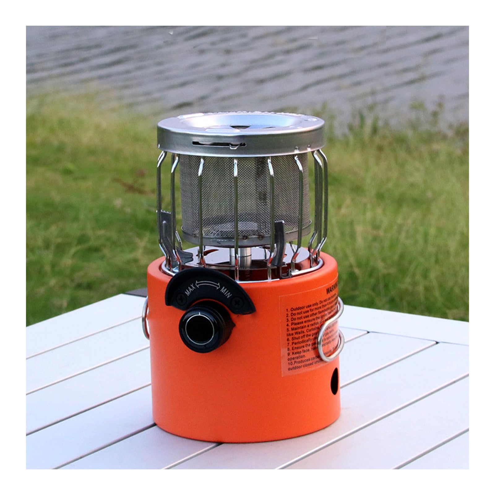 Tragbare Gasheizung Orange Edelstahl Drehregler Outdoor Zeltheizung Camping Zelt Eisfischen Innnenbereich Sicherheit