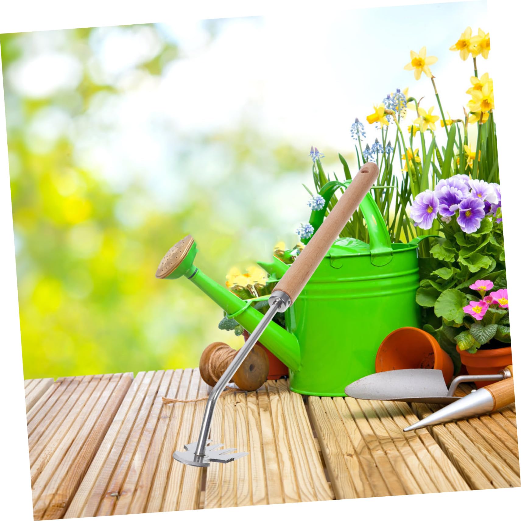 Sosoport 5stücke Ergonomischer Gartenrechen Mit Zinken Handwerkzeug Zum Jäten Multifunktionales Unkrautentfernungsgerät Für Garten Und Rasenpflege
