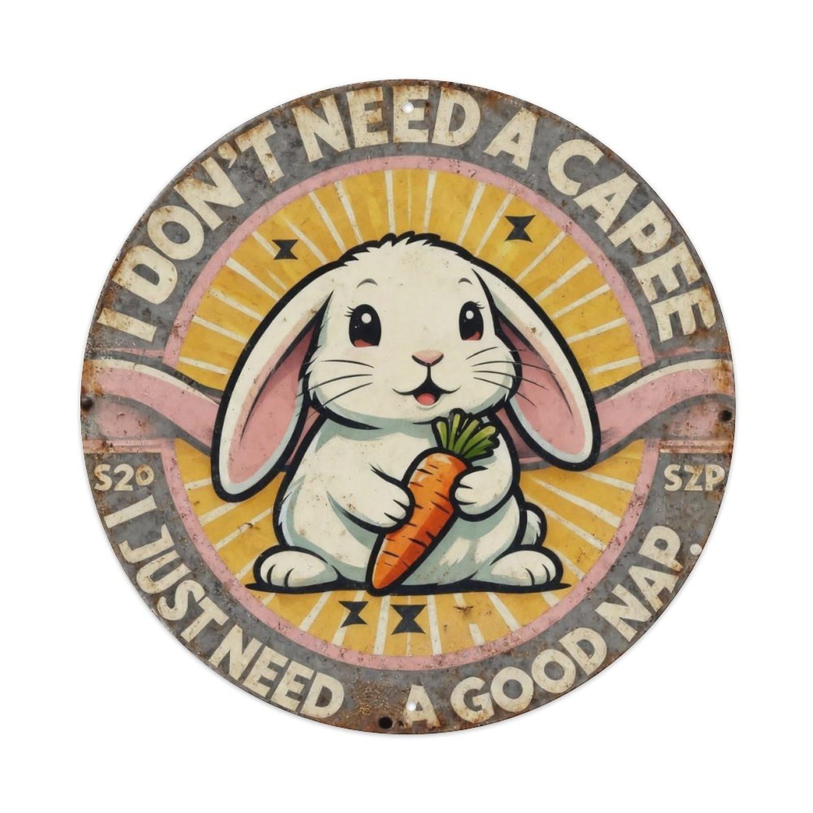 Vintage Bunny Mom Metal Tin Sign Plaque