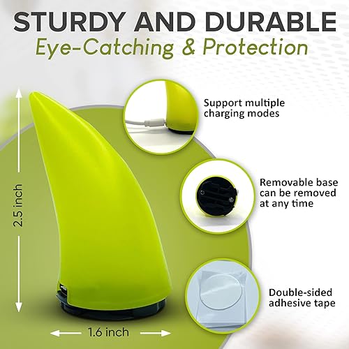 Miniatura 2 de 2 piezas de cuernos de diablo LED USB recargables, para pegar en cuernos de casco de motocicleta, decoraciones de Halloween para coche, bicicleta,