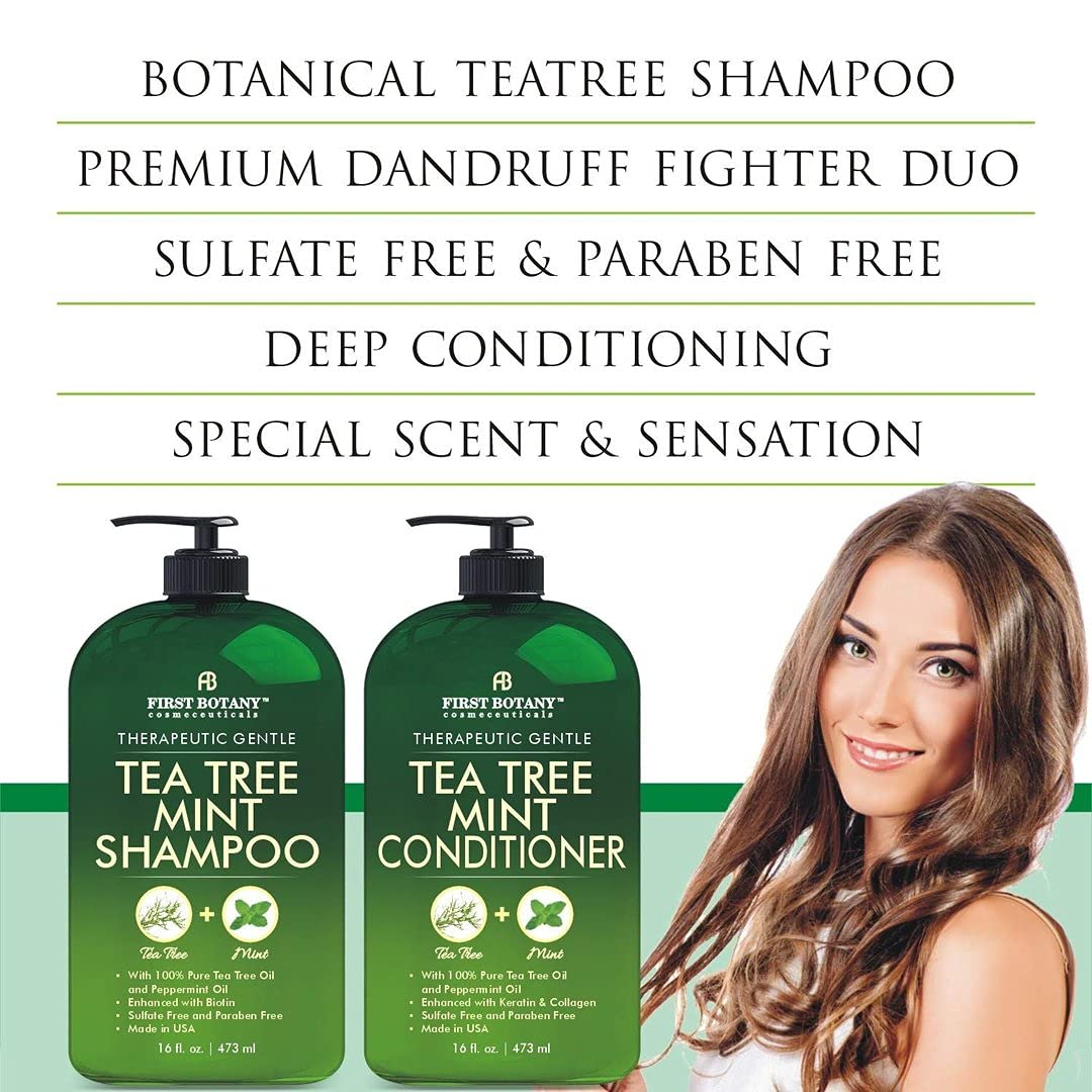 Tea Tree Mint Shampoo and Conditioner contains Pure Tea Tree Oil
