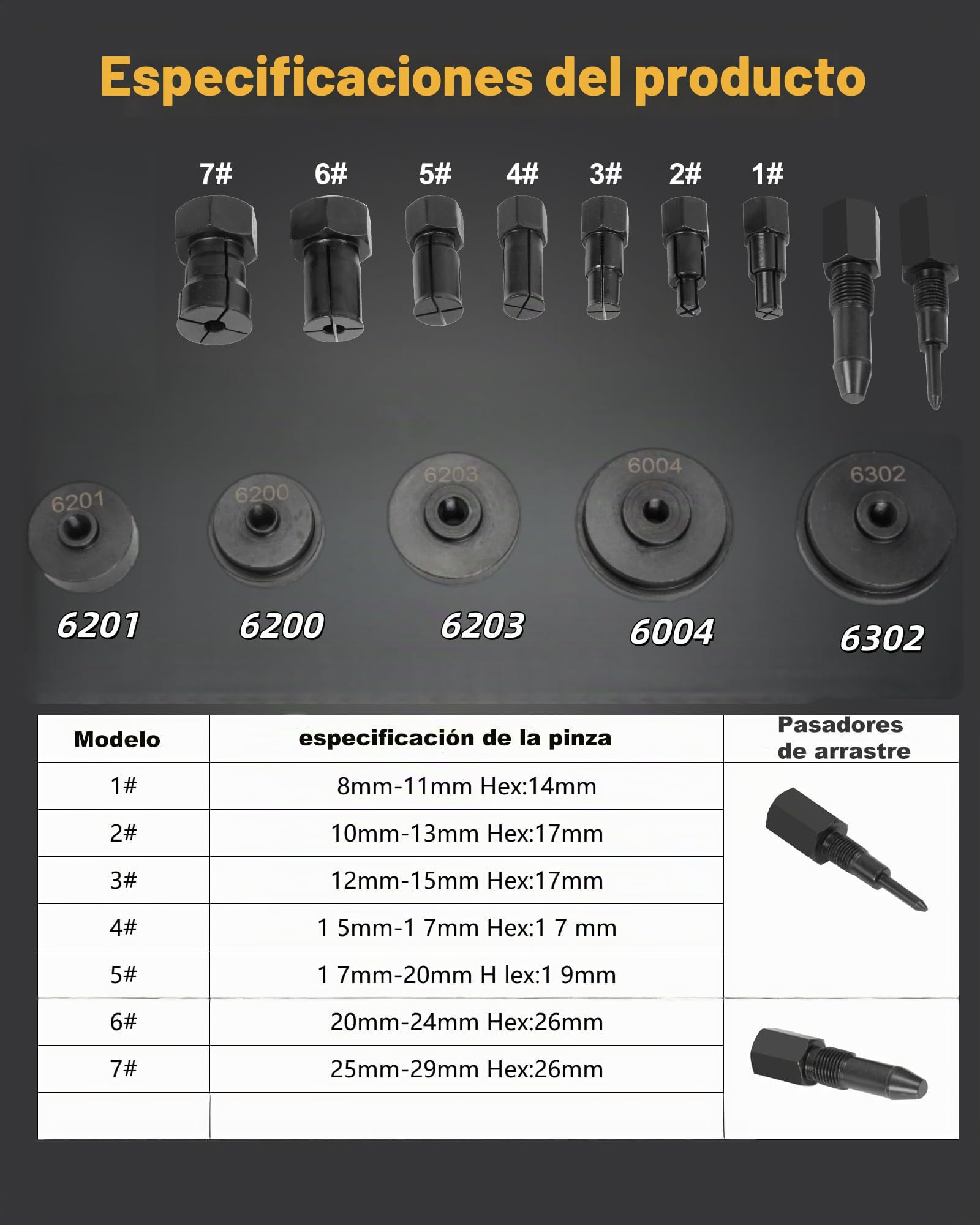 16PCS Extractor Rodamientos Bicicleta con Kit Prensa para Cojinetes para Instalación Rodamientos Extractor Rodamientos Internos con 7 Pinzas Expandibles & Extractor de Dos Mordazas