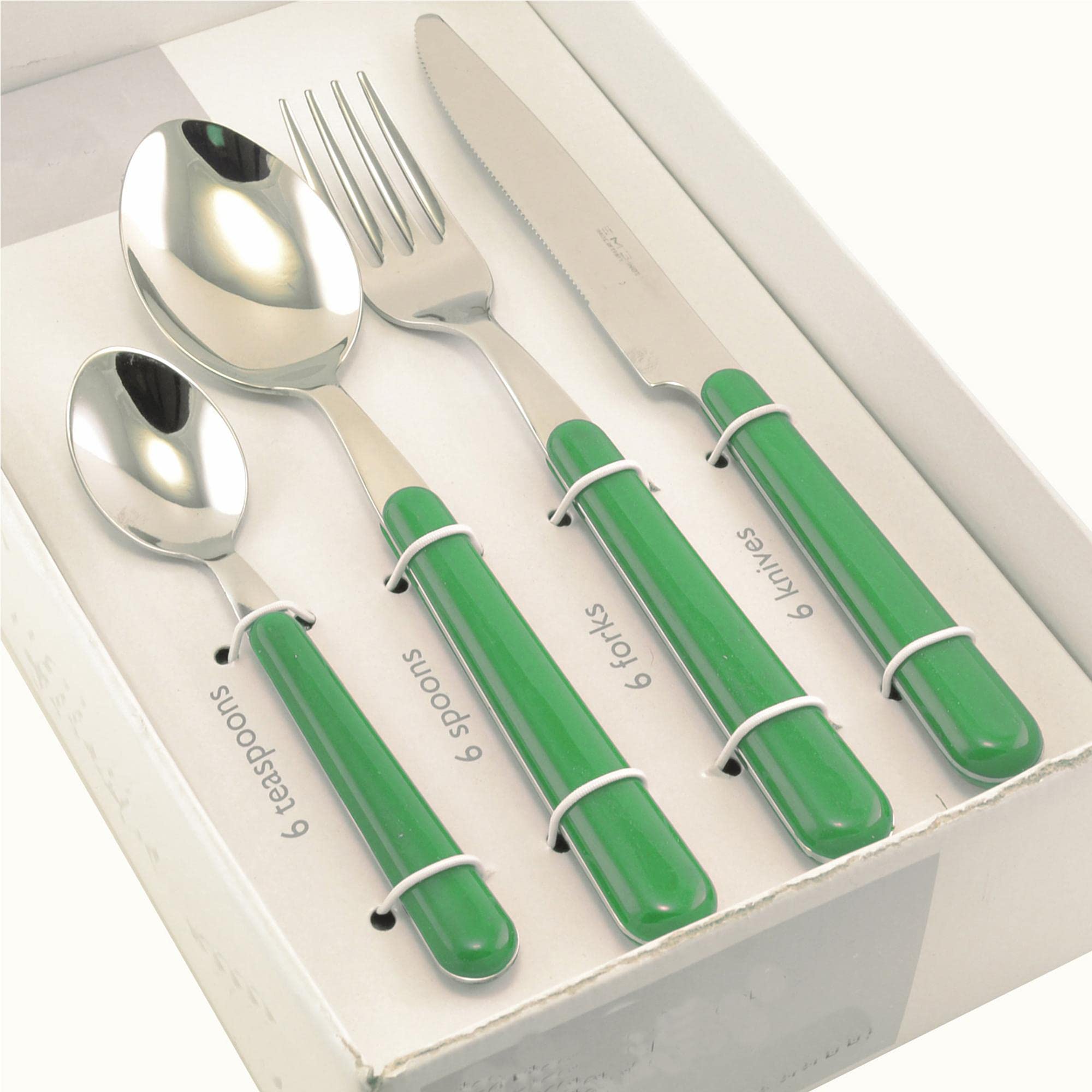 Besteck Brio 24-teilig in verschiedenen Farben, Eme Besteckset (Grün 67)