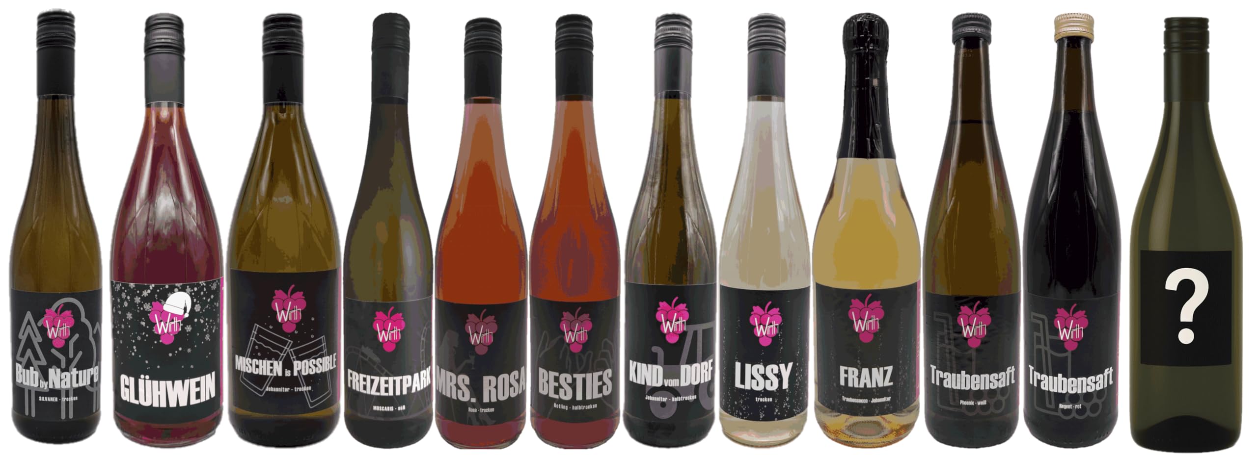 Weingut Wirth - Probierpaket Sortiment Weine & Traubensäfte - Direkt vom Winzer (12 Flaschen)