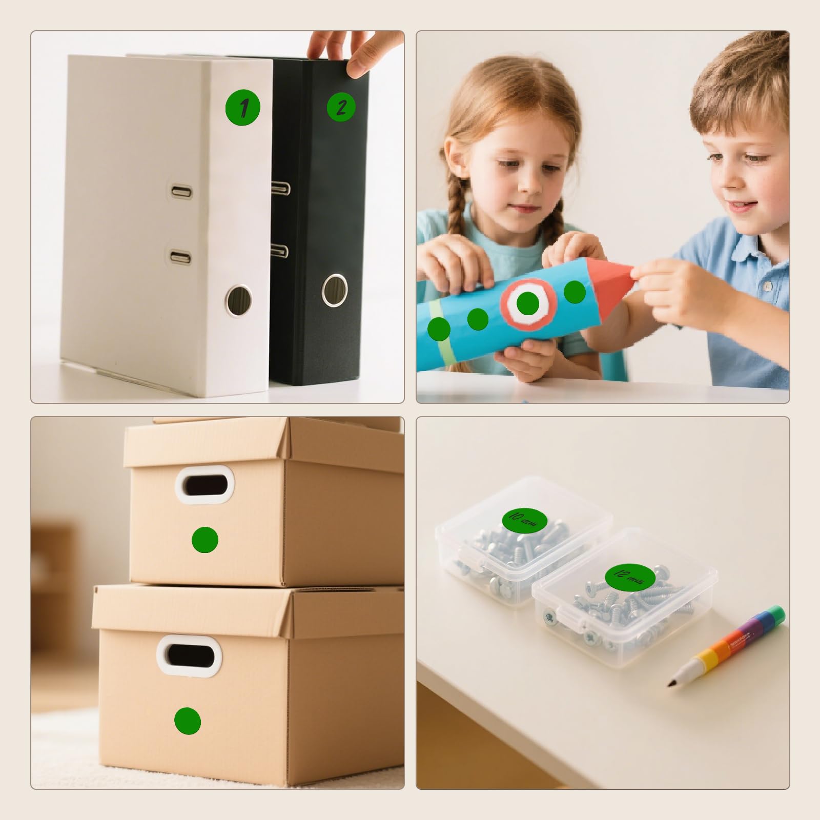 Gommettes Rondes Colorées En Papier Étanche, Autocollants En Cercle Adhésif De D