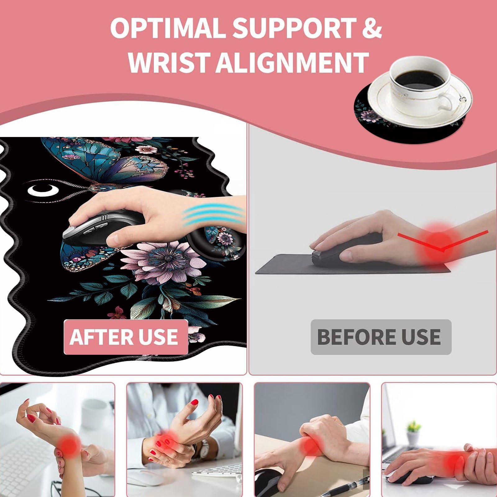Gaming Mouse Pad Wrist Rest Set - Ergonomic Comfort -5