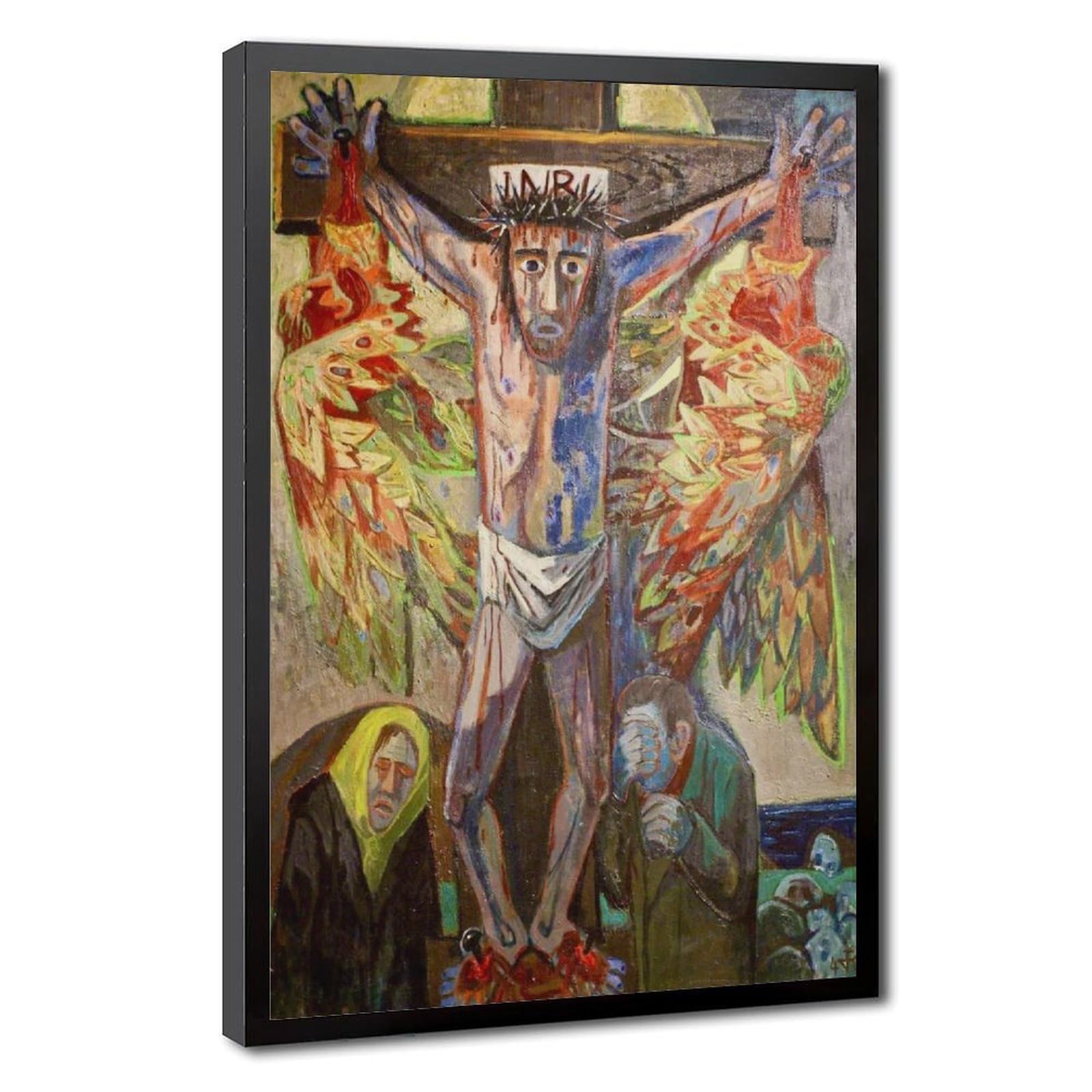 WCYB The Great Crucifixion by Otto Dix – Powerful Religious Expressionist – Vintage German War Era Wall Posters Prints Canvas Deco Paintings Wall Art Hanga