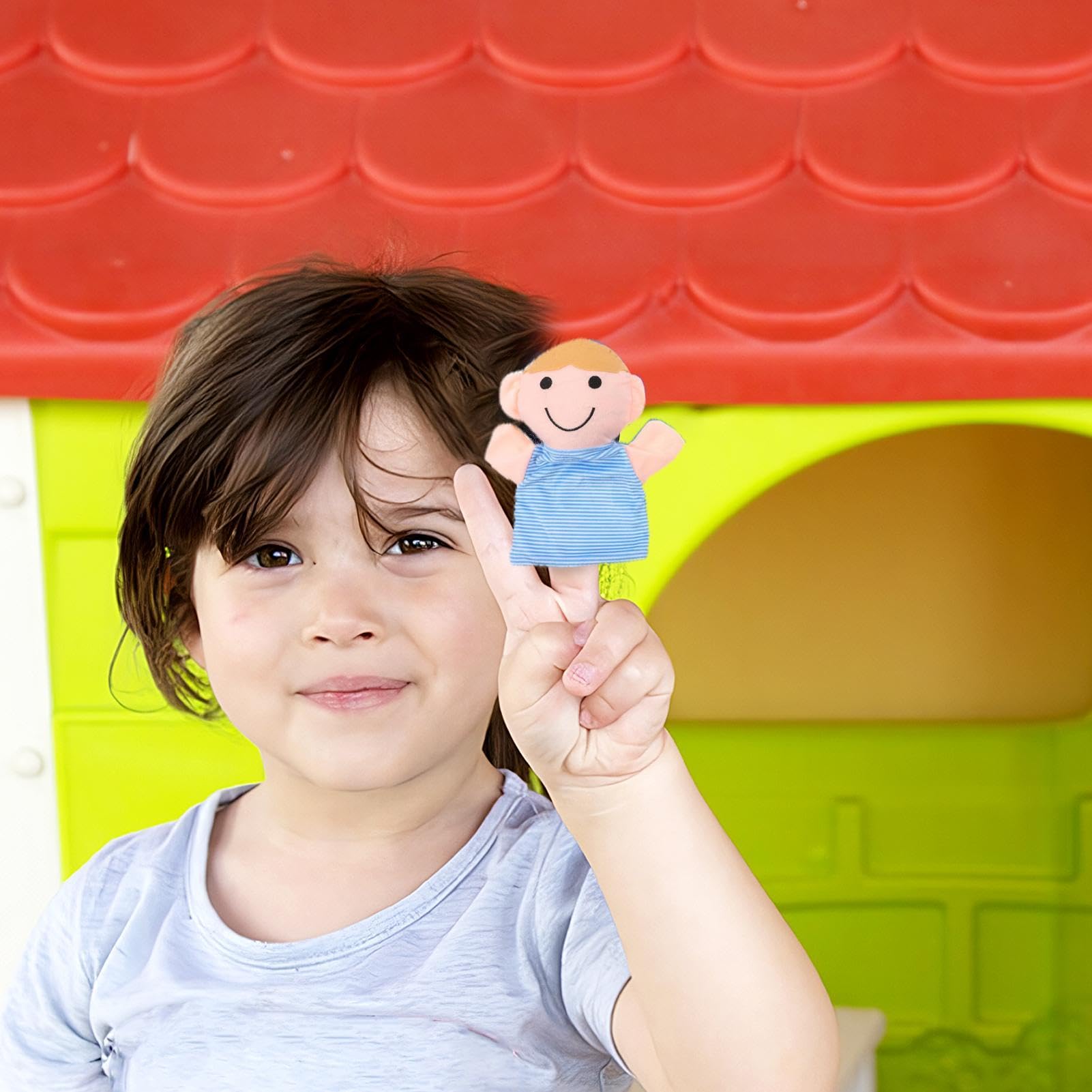 Set di 6 burattini a mano in stile familiare, burattini a mano per bambini, morbidi pupazzi in peluche, set di burattini a mano per i membri della famiglia, per raccontare storie, insegnare