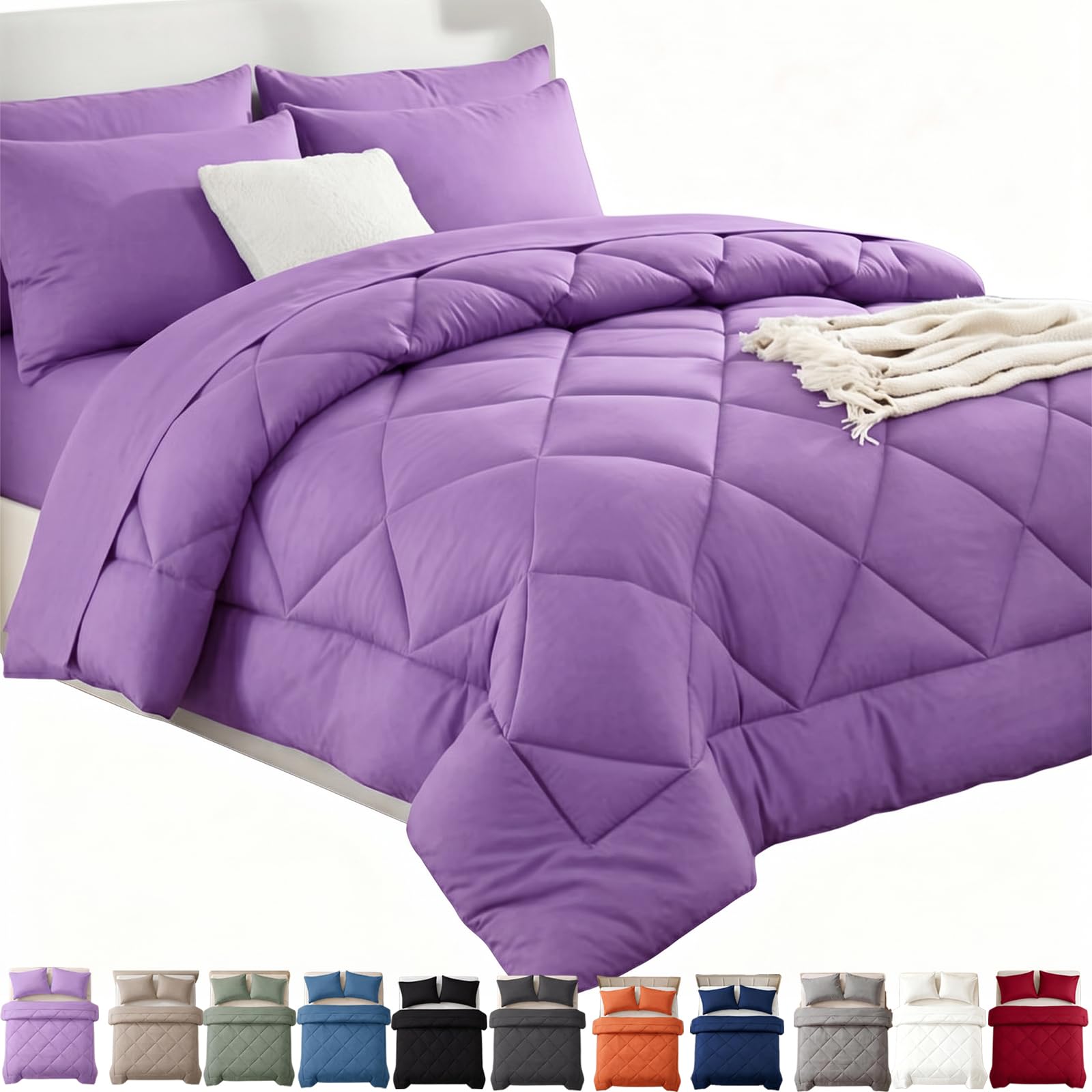 GXHNB Duvet And Cover In One, With 2 Pillowcases (Purple,230 * 230cm)