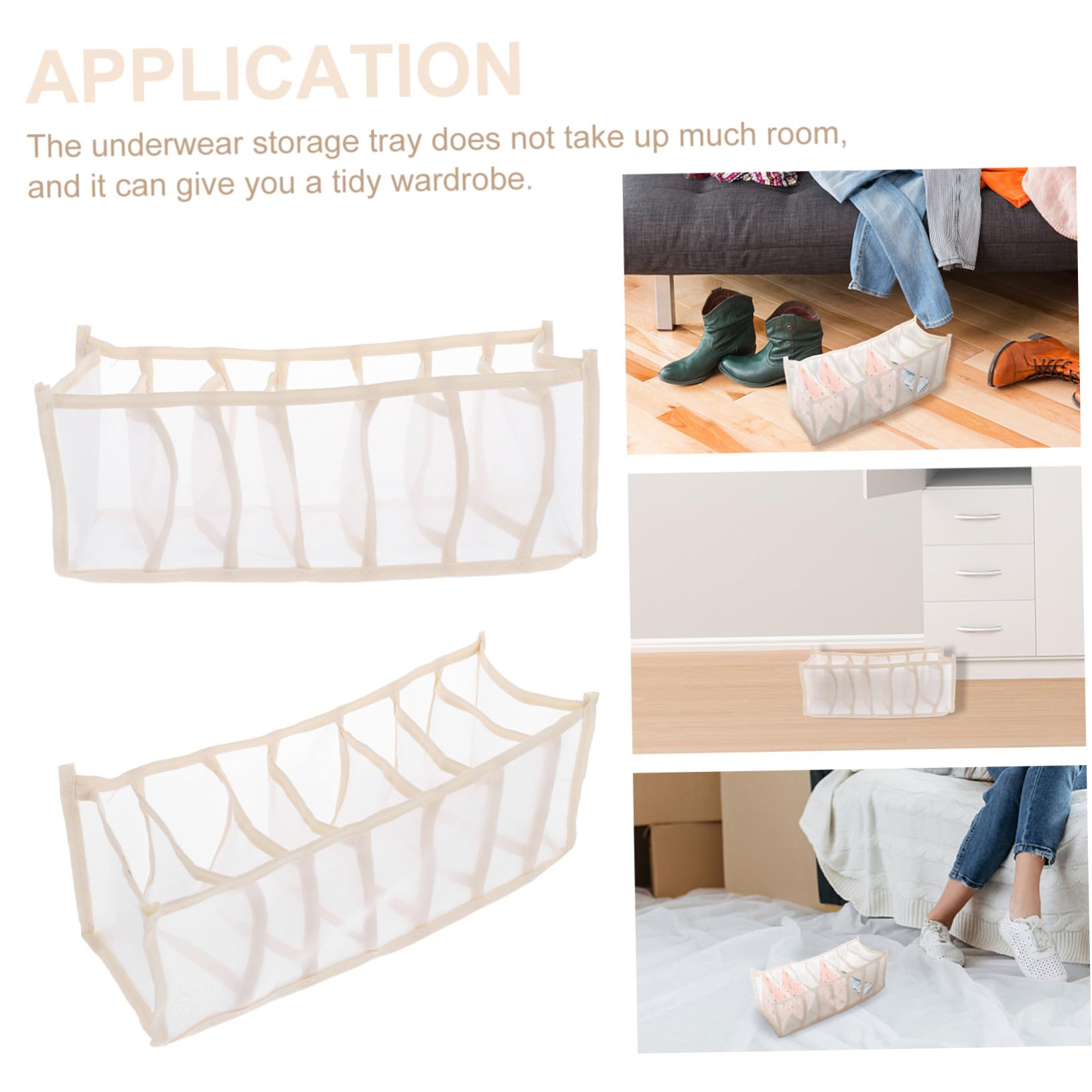 Organisateur De Rangement Pour Sous-vêtements Avec Grilles Classées Boîte De Rangement Maille Pratique Pour Soutiens- Chaussettes Et Accessoires
