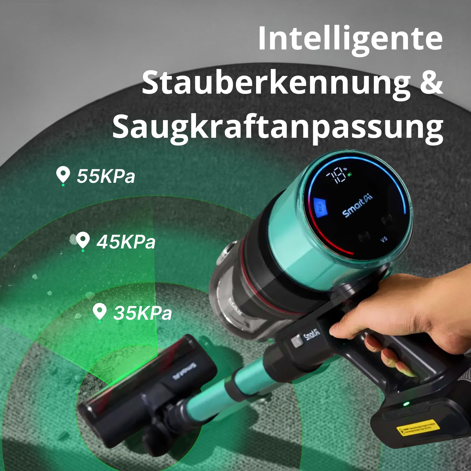V5 Pro Akku Staubsauger Mit 1 M Flexschlauch, 55 kPa, 600 W, 80 Min