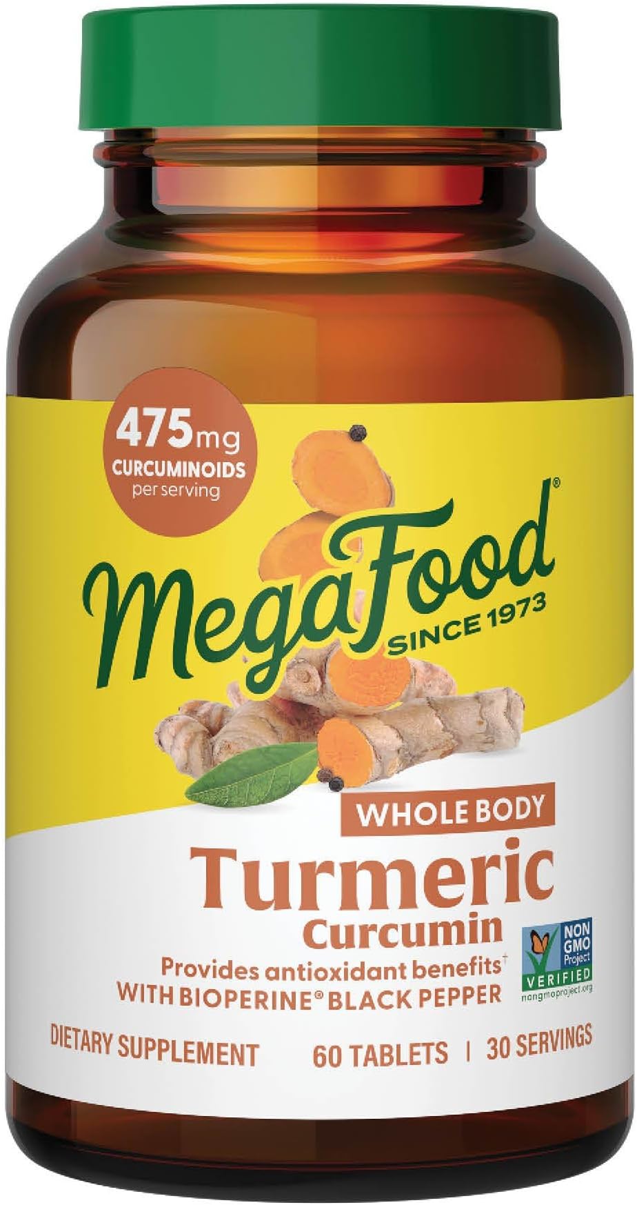Whole Body Turmeric Curcumin Supplement - Turmeric Supplement With Black Pepper & Vitamin C - 475 mg Curcuminoids Per Serving - Antioxidant & Immune Support - Vegan - 60 Tablets, 30 Servings