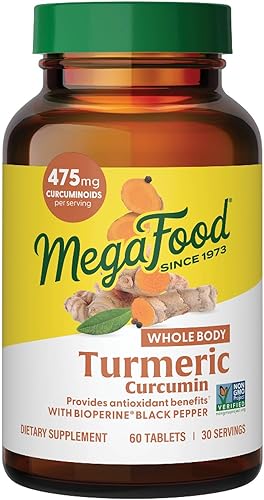 Suplemente dietético MegaFood Turmeric Strength para todo el cuerpo, hfs-koi-zk-a8980, 60, 1