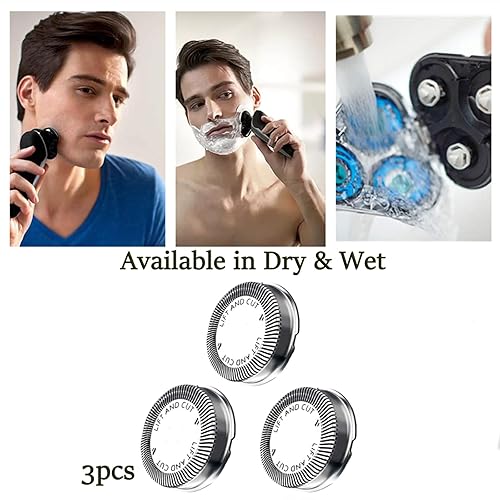 Miniatura 7 de 3 piezas HQ56 cabeza de afeitadora de repuesto para afeitadoras Philips Norelco, cuchillas de repuesto para afeitadoras eléctricas HQ3 HQ4 HQ6 HQ55
