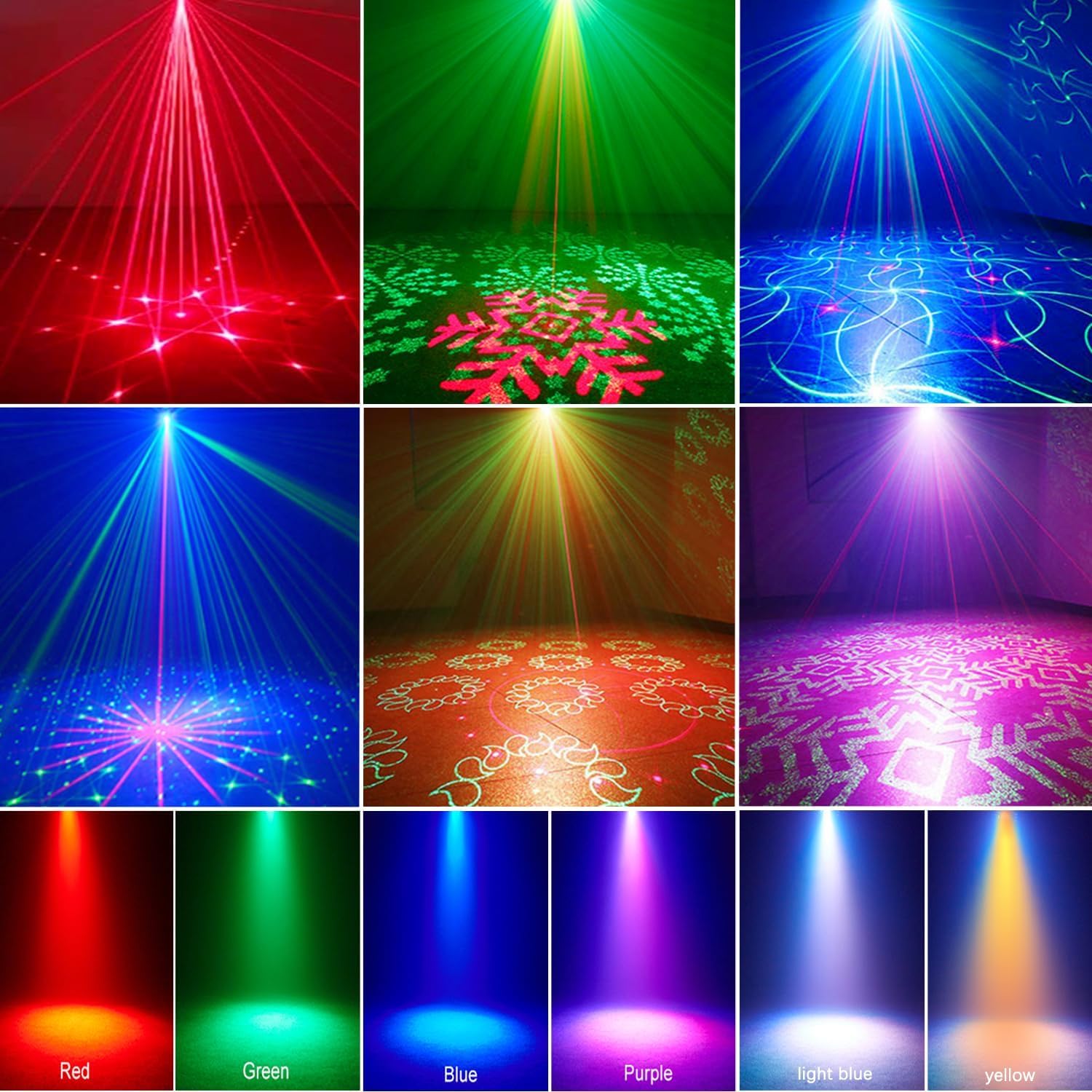 Éclairage festif, lumières disco pour DJ, boules à facettes, stroboscopes, projecteurs RGB/LED, télécommandes vocales. Idéal pour les clubs, bars, fêtes d'anniversaire, cinémas et éclairage de scène.