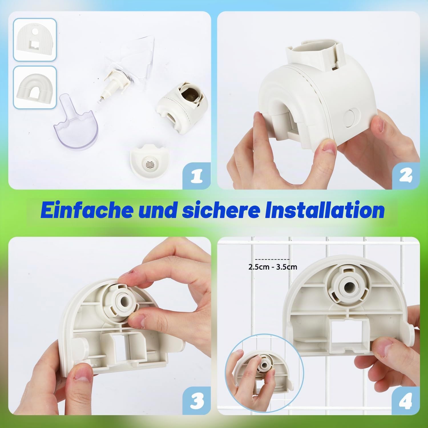 Nobleza 520ml Kaninchentränke, Großer Wasserspender mit Kiefern-Design, Stehend & Hängend Nagertränke, Trinkflasche für Kaninchen & Hamster