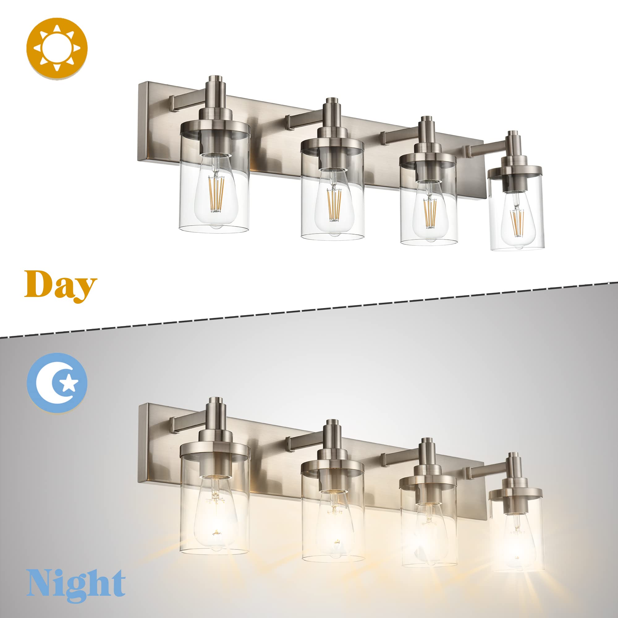 Lowes Nickel Vanity Lights Brushed Nickel Fixtures 3-Light Modern Vanity  Light Over Mirror With Milky White Frosted Glass Shades Bulbs Not Included Bathroom  Light, image size:2000x2000