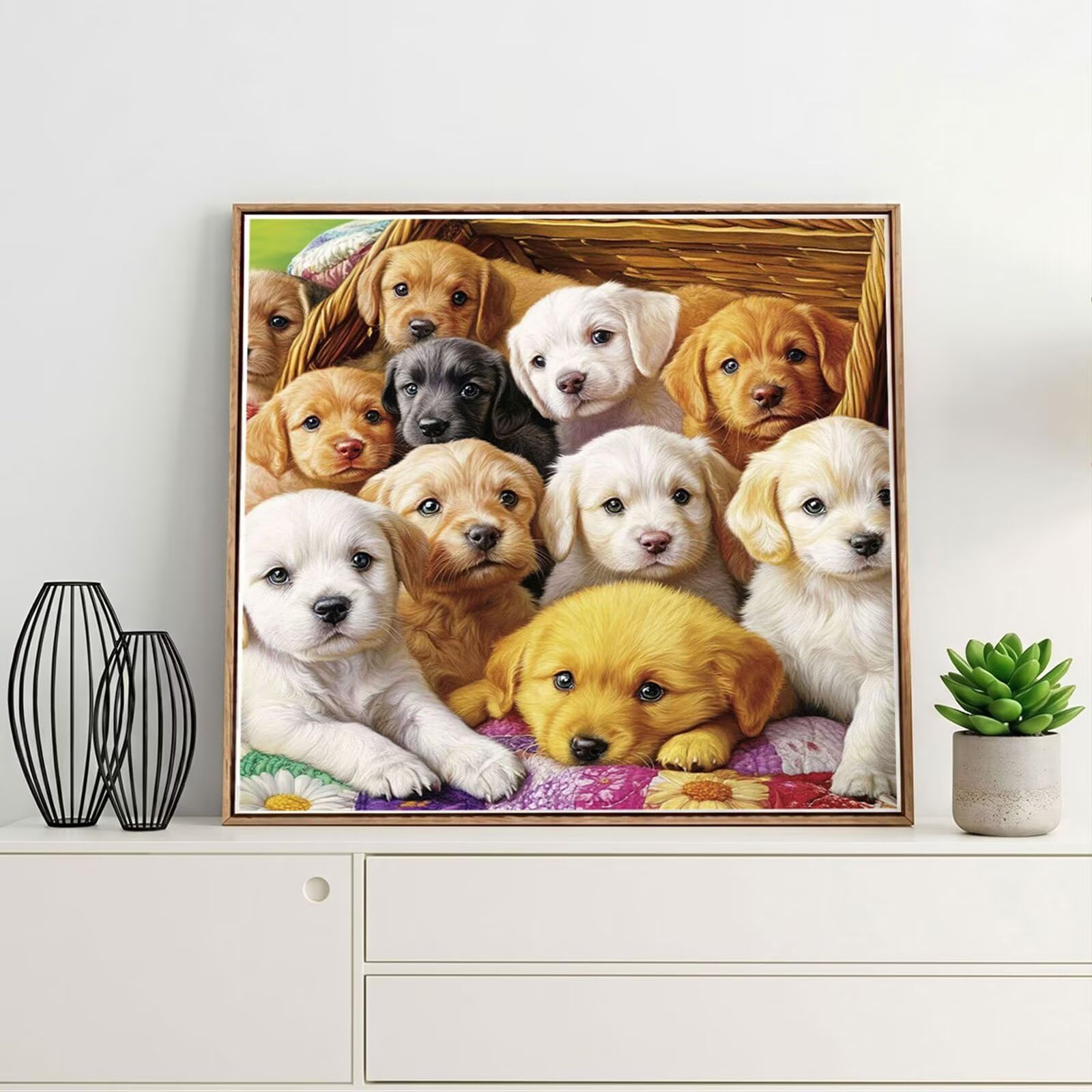 Broderie Diamant Kit Complet 5D, Chien Diamond Painting Adulte Plein Foret, Peinture Diamant pour Adulte Enfant Débutant, Loisirs Créatifs de Détente et Décoration Maison, Animal 70x70cm FX#448