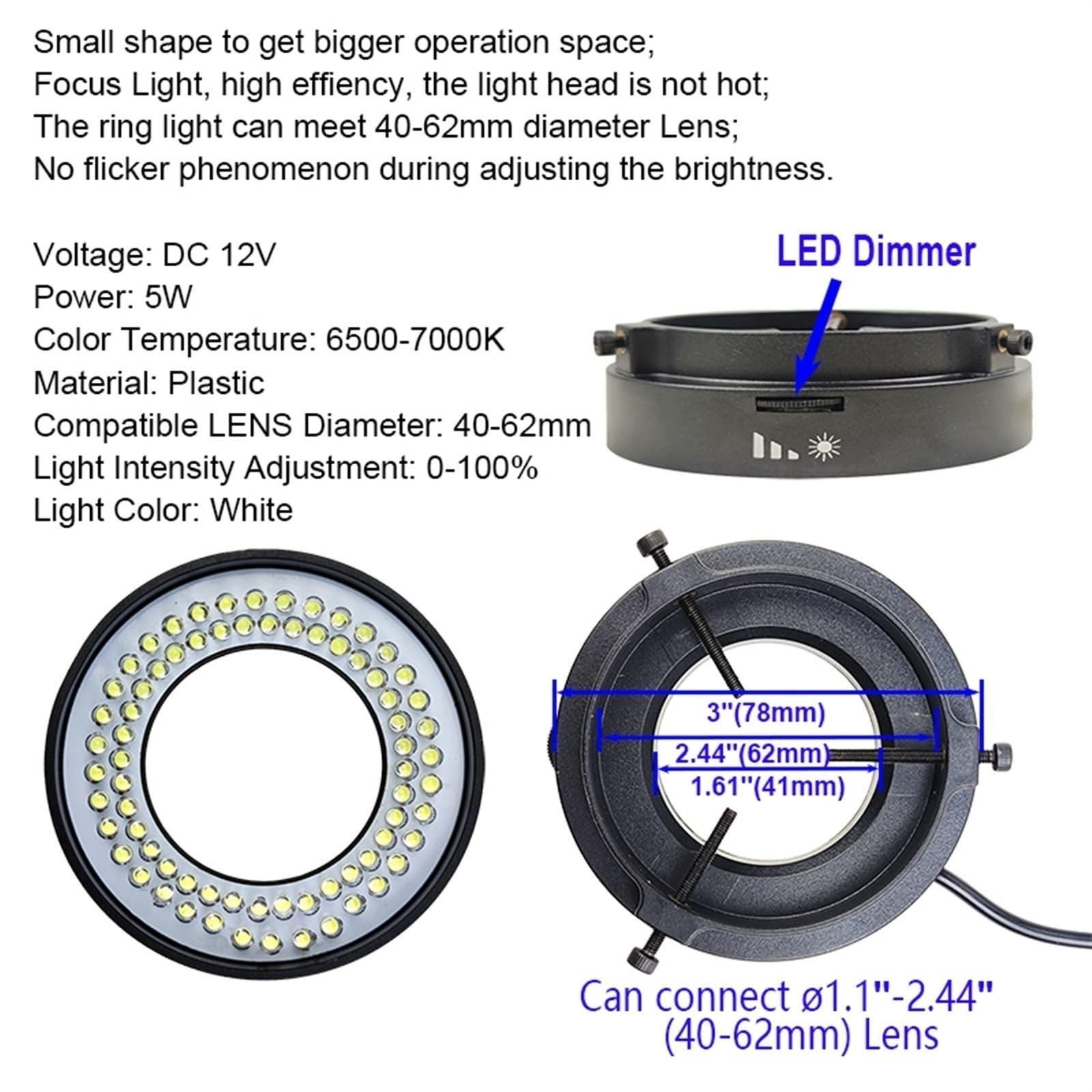 48MP 22MP 14MP Video Industriale Saldatura Digitale Riparazione Microscopio Fotocamera C Mount Lente Anello Luminoso A LED(22MP with Light)