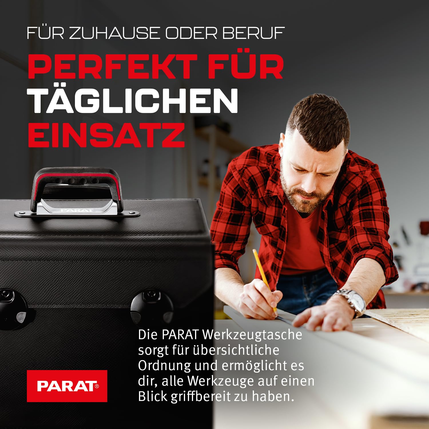 PARAT TOP-LINE KingSize Organize Roll CP-7 | torba narzędziowa pusta 28 l z rolkami i uchwytem wózka | duża skórzana torba z szufladami, uchwytem CP-7 i wkładką do noszenia | wytrzymała torba na