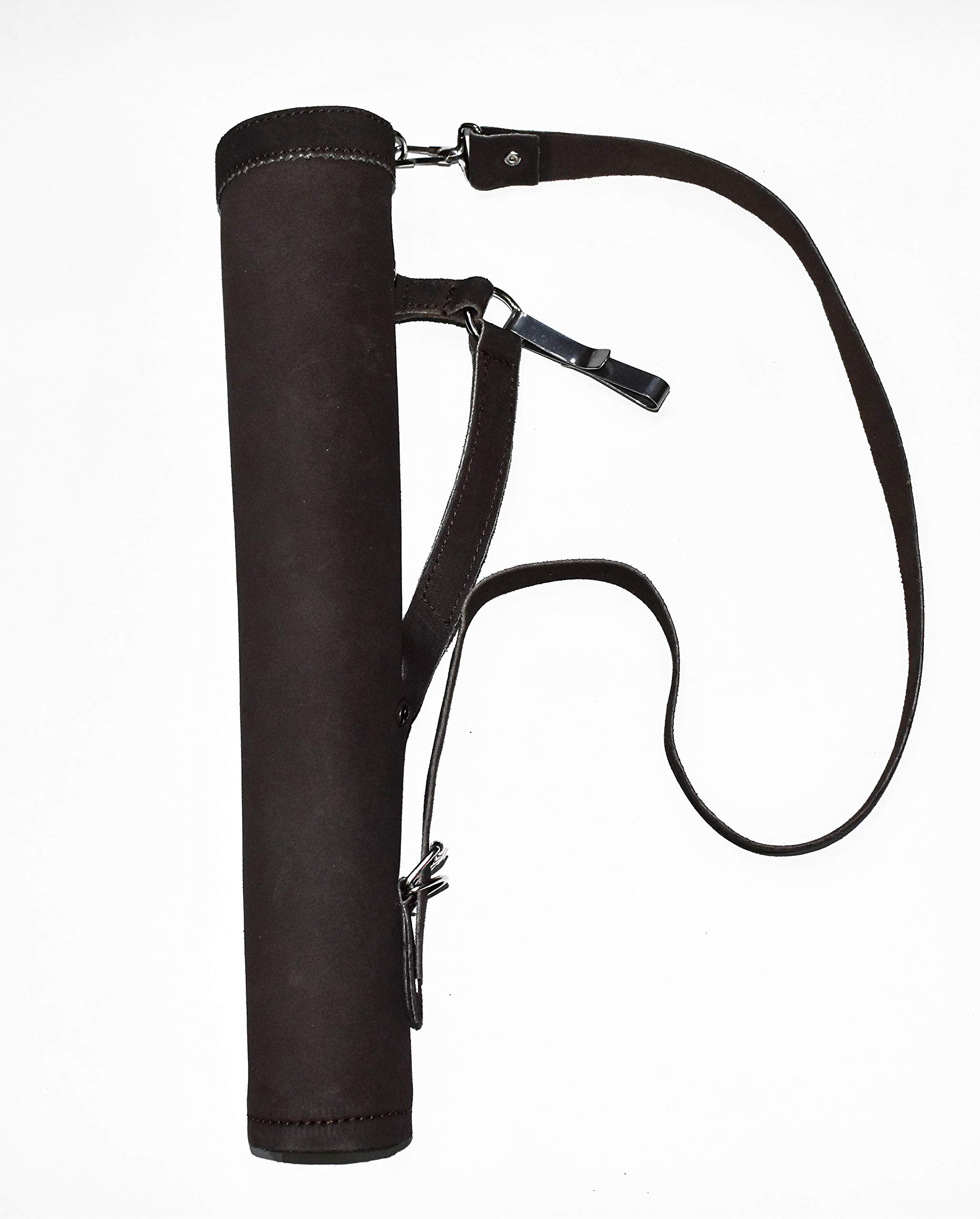 UNIVERSE ARCHERY Back Arrow Quiver | Genuine Suede Leather Arrow Holder | Traditional Handmade Quiver for Archery Sports | Lightweight & Comfortable (43 X 8 cm) (Dark Brown Suede)