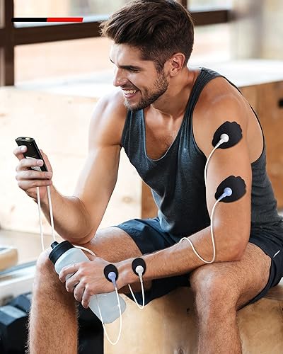 Miniatura 6 de Estimulador muscular independiente de doble canal TENS estimulador muscular AVCOO de 20 modos para aliviar el dolor con 12 almohadillas de electrodo