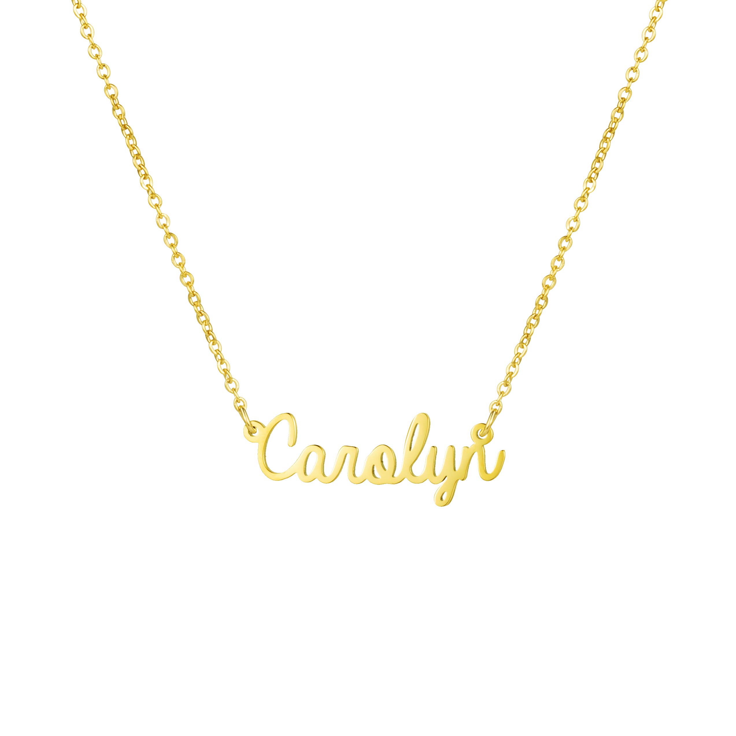 Yiyang Personalized Name Necklace 18K Gold Plated Stainless Steel pendant Jewelry Birthday Gift for Girls