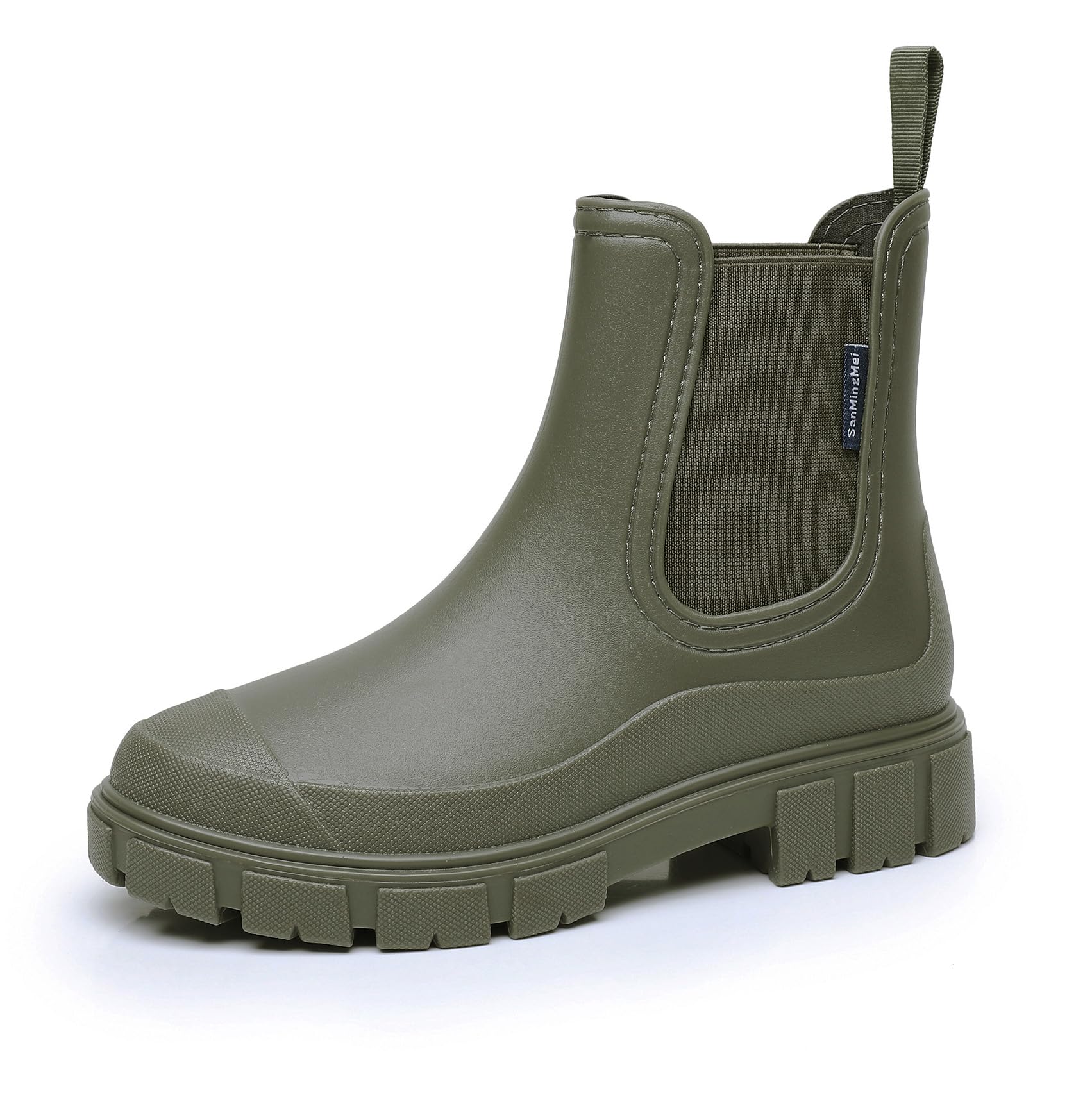 DRECAGE Botas de Agua Mujer Chelsea Lluvia Botines Impermeable Antideslizante Wellington Botas Jardín Trabajo Boots