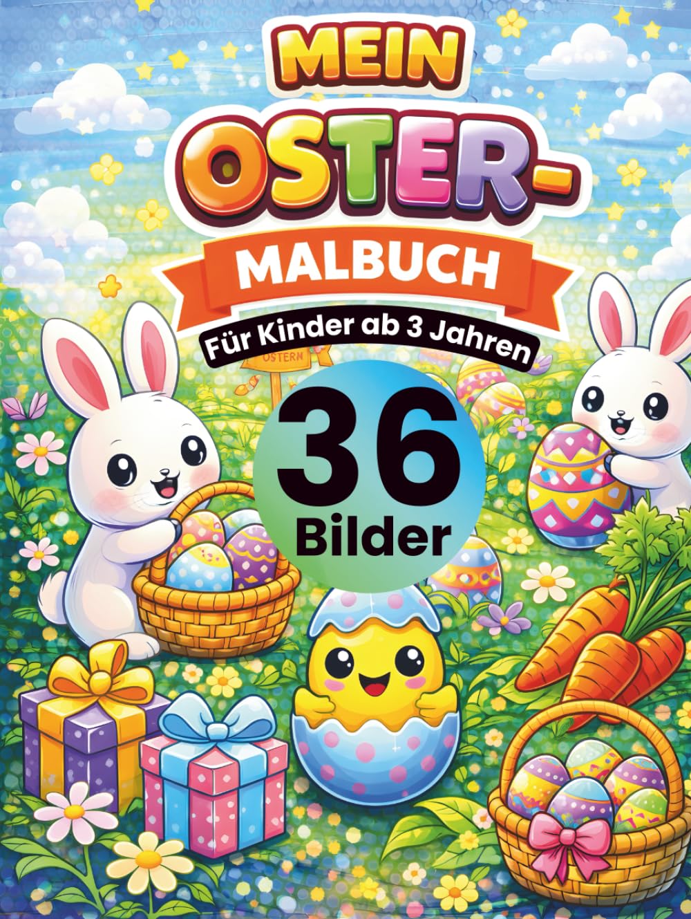 Mein Oster Malbuch für Kinder ab 3 Jahren: Oster-Motive zum Ausmalen – Ostern Ausmalbuch für Kinder mit Ostereiern & Osterhasen • große, klare Linien ... Feinmotorik & Konzentration • DIN A4 Format