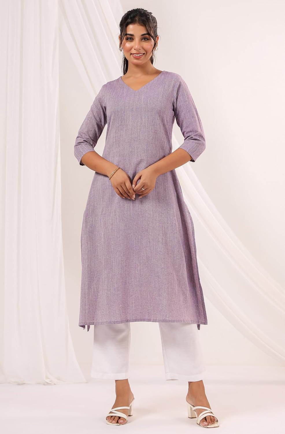 Janasya Indian Women's Pure Cotton Casual Office Wear Kurta for Women - Image 7