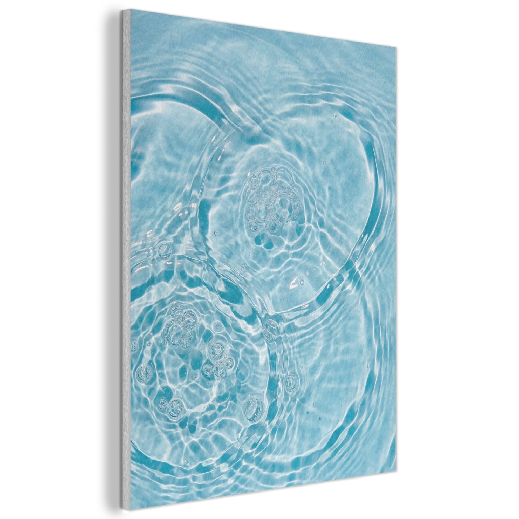 MuchoWow© Felt Panel 70x100 cm Framed Design Print Accent Interior Wallart Decoration Wall Art Water - Blue - bubbles