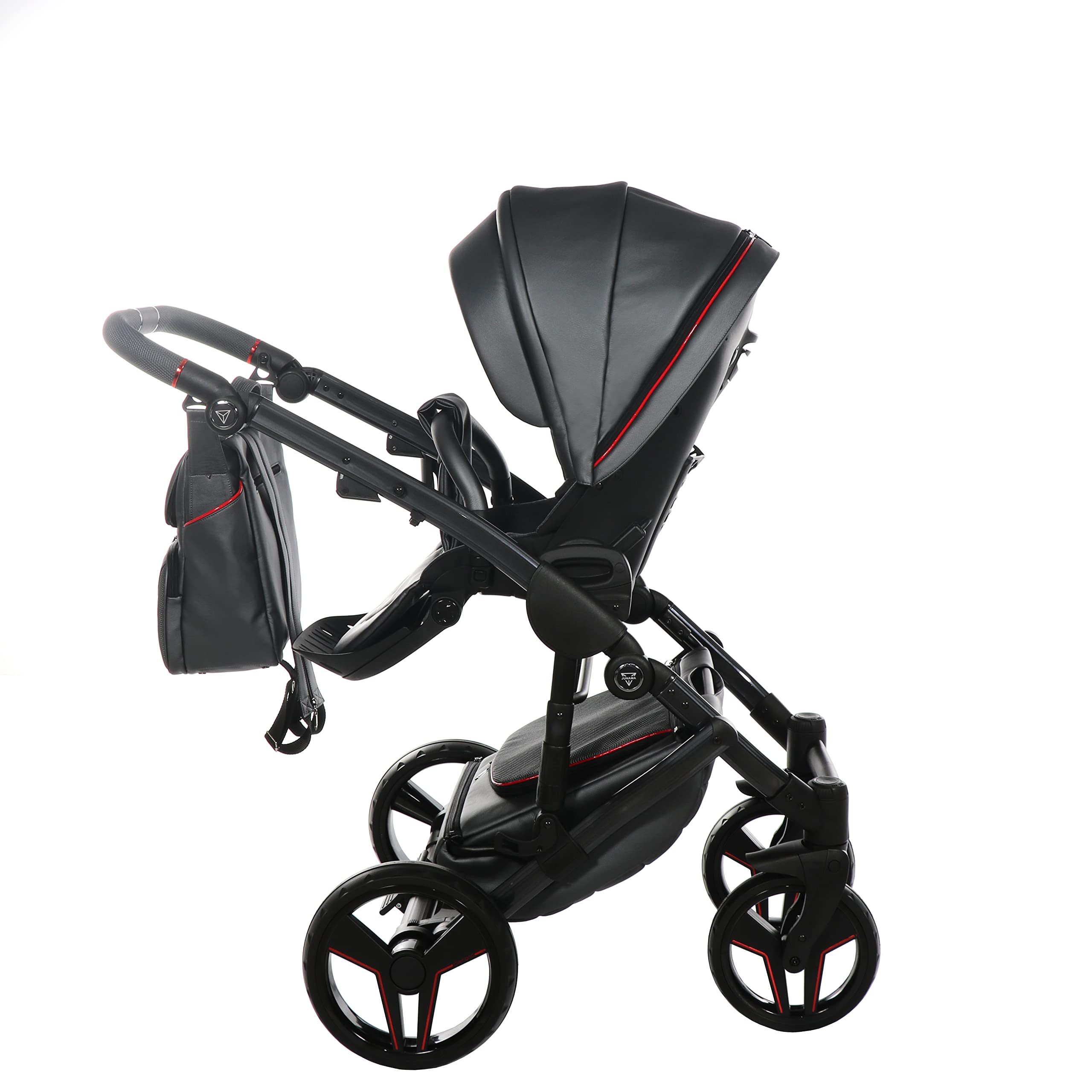 Junama Passeggino TRIO Diamond S Class 06 Grigio e Rosso - 2in1 3in1 4in1 + ombrellino (3 in 1 con Seggiolino Auto)