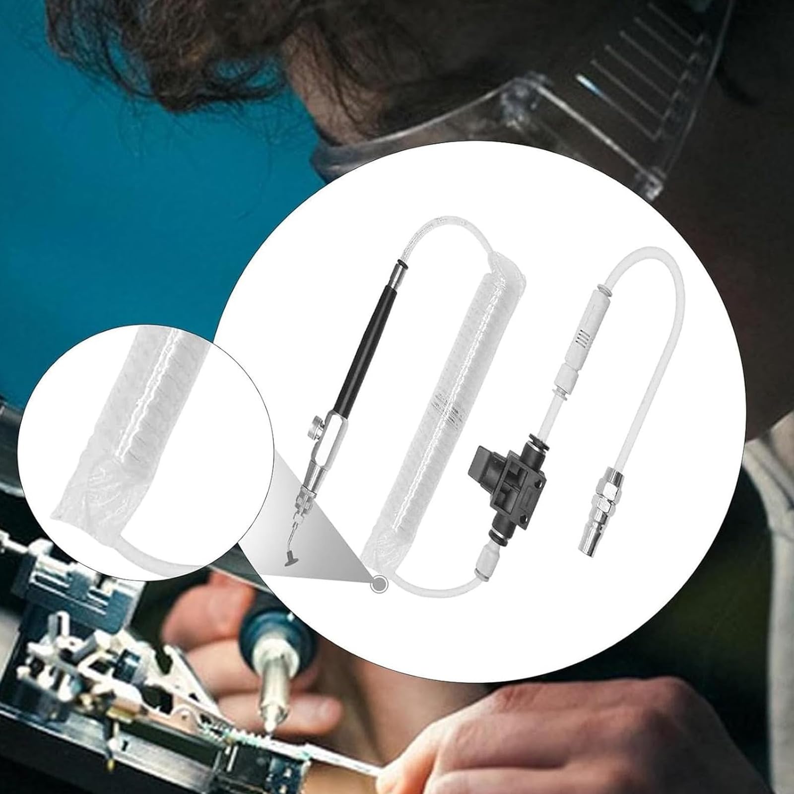 Pneumatisches Vakuum Saugstift Set mit 5 Saugnäpfen, Manuelle Vakuum Patch Sucker Pumpe, Ideal für Präzisionskomponenten Platzierung & Elektronische Reparatur