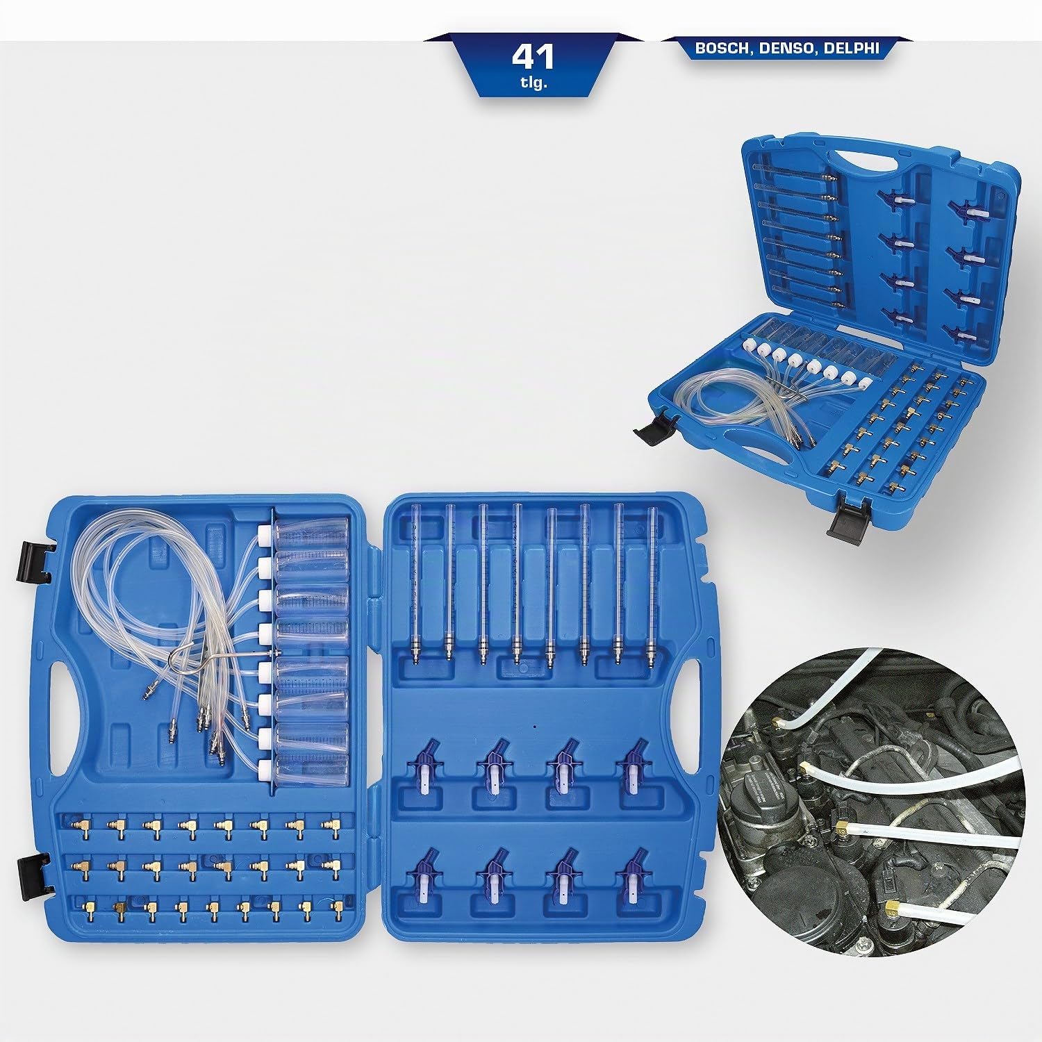BRILLIANT TOOLS BT581530 Common-Rail-Tester | mit 40 Adaptern [Powered by KS Tools]