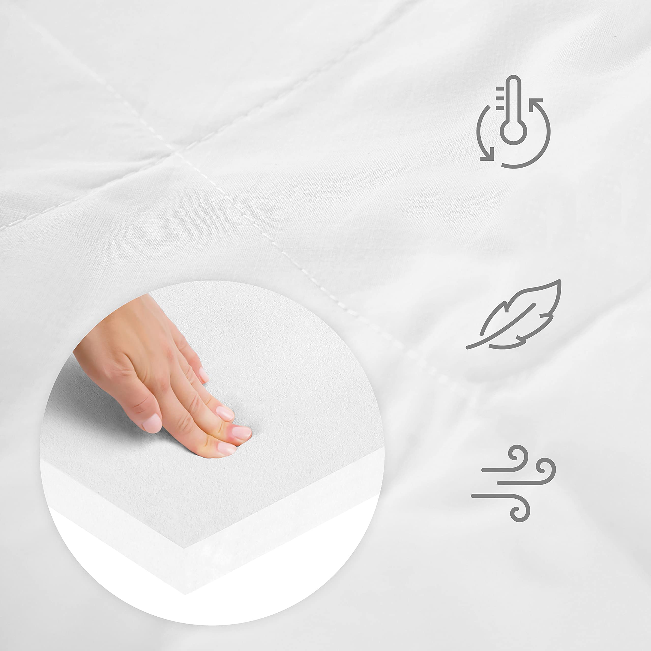 roba Matelas pour Parc Bébé Rectangulaire 75 x 100 cm - Noyau en Mousse PU Respirante - Housse Matelassée et Amovible avec Fermeture Éclair - Blanc