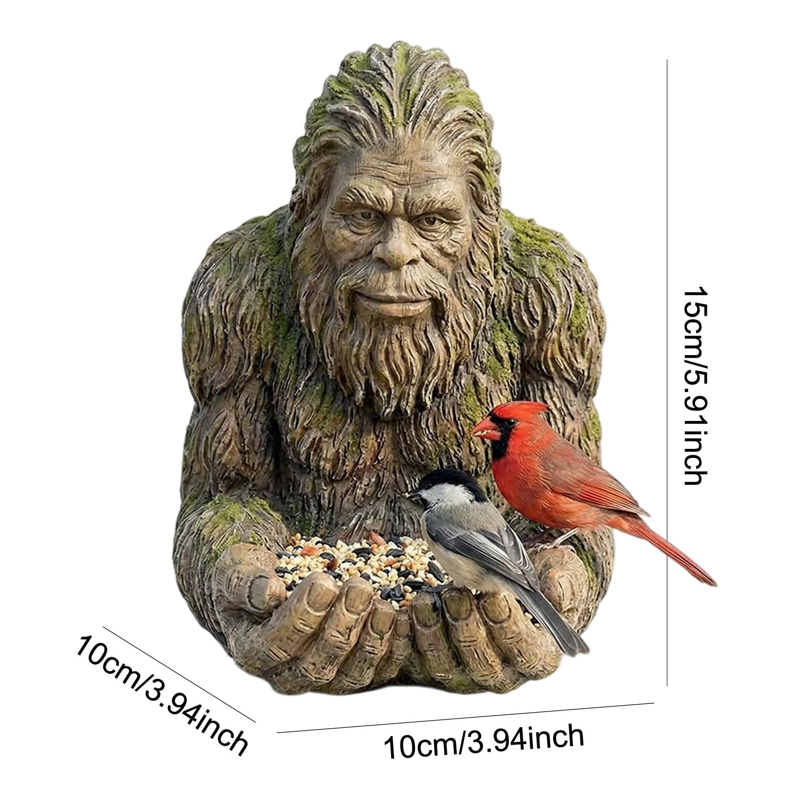 Himalaya - Scultura di assunzione di cibo per uccelli con foro nascosto decorazione da giardino in resina per balcone terrazza