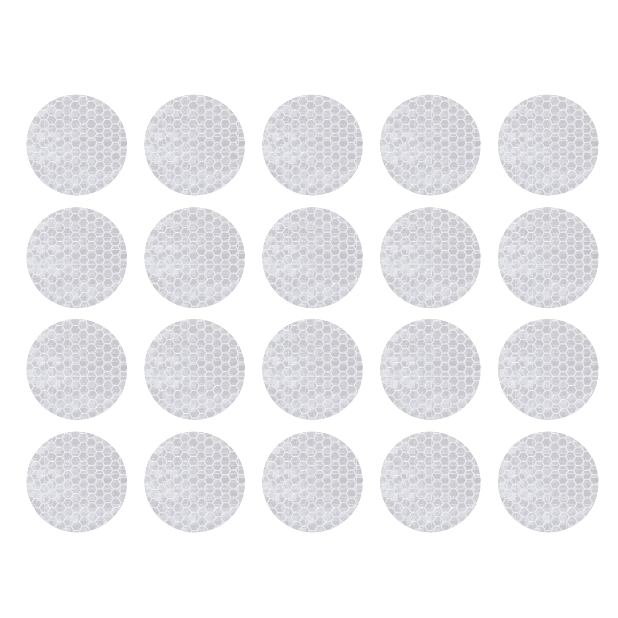 VekAuto 20 Pcs Reflective Stickers, Round Shape Universal for Cars PET White