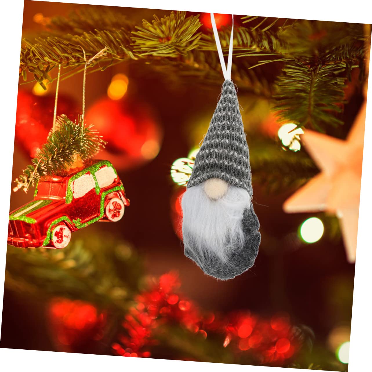 Toyvian 18stücke Niedliche Rudolph GNOME Strickdesign Dolls Für Weihnachtsbaum Dekoration Kreative Festliche Wohnaccessoires