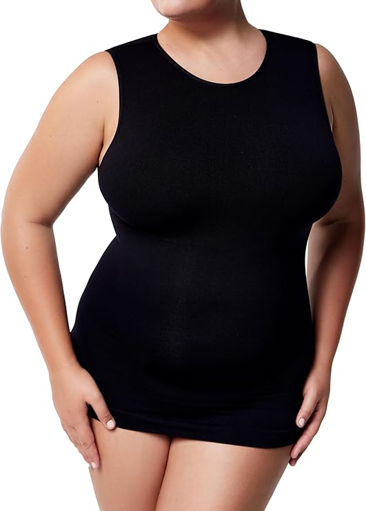 WAISTLINE Women's Compression Tank Top with Adjustable high Neck - Shapewear Cami for Tummy Control - Body Shaper Camisole