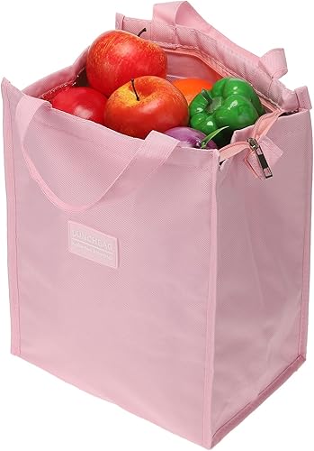 Miniatura 5 de PATIKIL Bolsas de almuerzo aisladas, bolsas Bento reutilizables de 10 x 6 x 13 pulgadas, bolsas térmicas para el almuerzo, bolsa portátil para