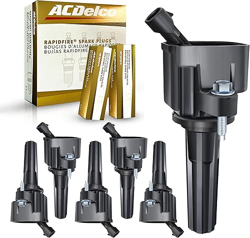 MAS Bobinas de encendido Juego de 6 bujías UF497 y platino compatibles con Buick Rainier Chevrolet Colorado Trailblazer GMC Canyon Envoy 9-7X 2.9L